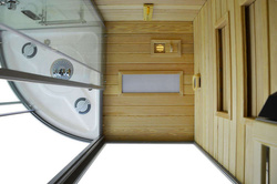 Kabino-sauna sucho-parowa z funkcją hydromasażu AQ-751,180x110x223cm, biała, lewa