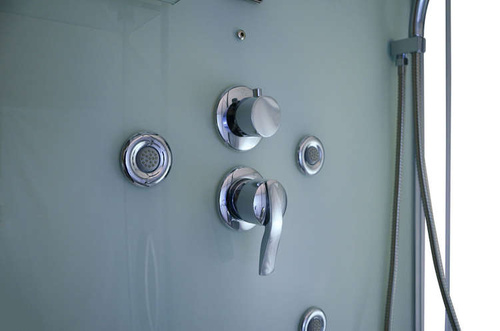 Kabino-sauna sucho-parowa z funkcją hydromasażu AQ-751,180x110x223cm, biała, lewa