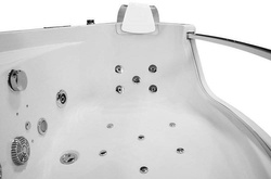 WANNA SPA Z HYDROMASAŻEM JACUZZI AQUAPEUTIC  AQ-057, BIAŁY ZAGŁÓWEK, 1-osobowa, 135x135x61 cm