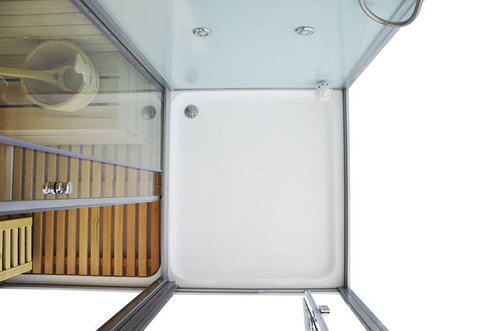 Kabino-sauna sucho-parowa z funkcją hydromasażu AQ-752, 180 x 110 x 223 cm, biała, lewa