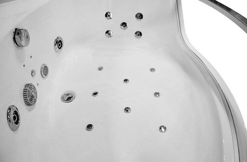 WANNA SPA Z HYDROMASAŻEM JACUZZI AQUAPEUTIC  AQ-057, CZARNY ZAGŁÓWEK, 1-osobowa, 135x135x63cm