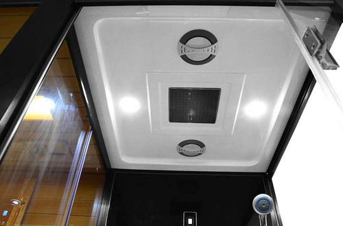 Kabino-sauna sucho-parowa z funkcją hydromasażu AQ-752, 180x110x223cm, czarna, lewa