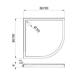 Brodzik posadzkowy New Cantare 90x90x4 cm