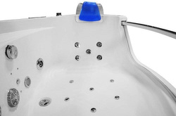 WANNA SPA Z HYDROMASAŻEM JACUZZI AQUAPEUTIC  AQ-057, NIEBIESKI ZAGŁÓWEK, 1-osobowa, 135x135x61 cm