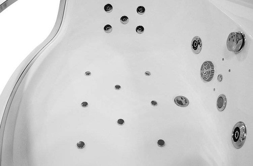 WANNA SPA Z HYDROMASAŻEM JACUZZI AQUAPEUTIC  AQ-057, CZARNY ZAGŁÓWEK, 1-osobowa, 135x135x63cm