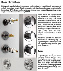 Kabina masażowo-parowa AE8080, 80x80x217 cm