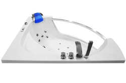 WANNA SPA Z HYDROMASAŻEM JACUZZI AQUAPEUTIC  AQ-057, NIEBIESKI ZAGŁÓWEK, 1-osobowa, 135x135x61 cm