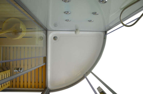 Kabino-sauna sucho-parowa z funkcją hydromasażu AQ-751,180x110x223cm, biała, lewa