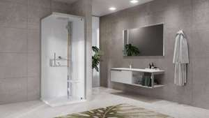 KABINA MASAŻOWO-PAROWA Novellini GLAX 2 2.0 G+F 90x90 CM, DRZWI OTWIERANE, SREBRNA, CZARNA LUB CORDA