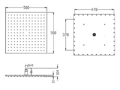 DESZCZOWNICA LED 50x50