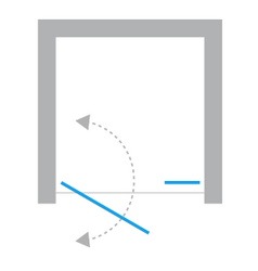 Drzwi prysznicowe do wnęki New Soleo Plus 100x195, ze wspornikiem równoległym, profil srebrny.