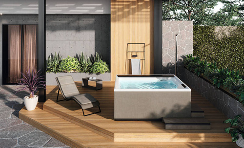 Wanna z hydromasażem Divina XL Outdoor SPA Standard Novellini, 200x200x85 cm