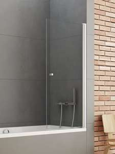 Parawan wannowy New Soleo 1-elementowy, uchylny, 90x140 cm, lewy/prawy, srebrny