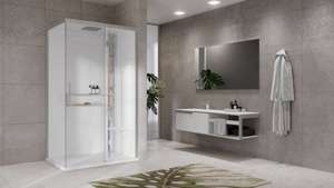 KABINA MASAŻOWO-PAROWA Novellini GLAX 2 2.0 2P 120x90 cm, DRZWI PRZESUWNE, SREBRNA, CZARNA LUB CORDA