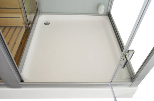 Kabino-sauna sucho-parowa z funkcją hydromasażu AQ-752, 180 x 110 x 223 cm, biała, lewa