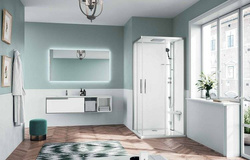 KABINA MASAŻOWO-PAROWA Novellini GLAX 1 2.0 A, 90x90 CM, DRZWI PRZESUWNE, SREBRNA LUB CZARNA