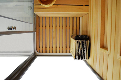 Kabino-sauna sucho-parowa z funkcją hydromasażu AQ-752, 180 x 110 x 223 cm, biała, lewa