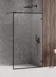 Kabina prysznicowa walk-in Avexa Black 120x200 cm, szkło 8 mm, profil czarny mat