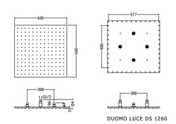 Deszczownica LED wymiar 60x60, chrom