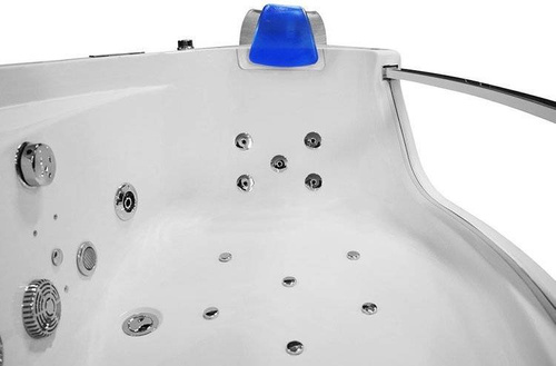 WANNA SPA Z HYDROMASAŻEM JACUZZI AQUAPEUTIC  AQ-057, NIEBIESKI ZAGŁÓWEK, 1-osobowa, 135x135x61 cm