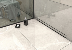 Odpływ liniowy ścienny SANITLINE Czarny Mat 60 cm 2w1