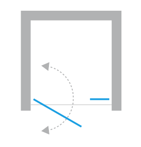 Drzwi prysznicowe do wnęki New Soleo Plus 120x195, ze wspornikiem równoległym, profil srebrny.
