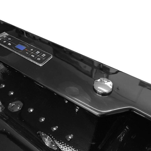 CZARNA WANNA SPA Z HYDROMASAŻEM JACUZZI AQUAPEUTIC AQ-107B TOP,  1-osobowa 180x91x60 cm prawa, PRZESZKOLONY FRONT