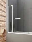 Parawan wannow New Soleo 100x140 cm, część stała ze skrzydłem uchylnym, srebrny