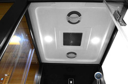 Kabino-sauna sucho-parowa z funkcją hydromasażu AQ-752, 180x110x223cm, czarna, lewa