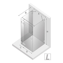 Kabina prysznicowa przyścienna Eventa 80x90x200 cm, srebrny, strona prawa lub lewa.
