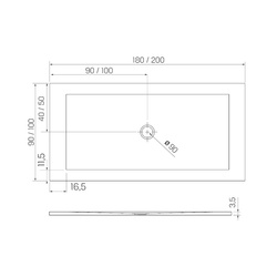 Brodzik konglomeratowy NEX SHADE 120x100x3,5 cm, antracyt RAL 7016