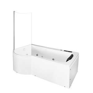 Wanna łazienkowa SPA z hydromasażem AQ-1684, 1-osobowa 170x85x194cm lewa