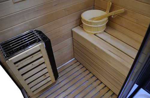 Kabino-sauna sucho-parowa z funkcją hydromasażu AQ-751, 180x110x223cm, czarna, lewa