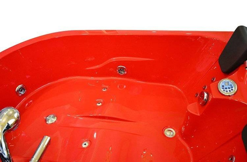WANNA SPA Z HYDROMASAŻEM JACUZZI AQUAPEUTIC AQ-631 PRESTIGE 2-osobowa 180x120x54 cm, lewa, czerwona