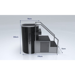 RavonSpa Beczka do morsowania Pro, Ice Barrel , Ice tube – nowoczesna beczka do kąpieli lodowych z filtracją i ozonem