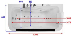 WANNA SPA Z HYDROMASAŻEM JACUZZI AQUAPEUTIC AQ-61, 1-osobowa, 170x85x62 cm, prawa