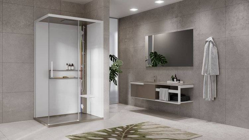 KABINA MASAŻOWO-PAROWA Novellini GLAX 2 2.0 2P 120x90 cm, DRZWI PRZESUWNE, SREBRNA, CZARNA LUB CORDA