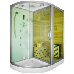 Kabino-sauna sucho-parowa z funkcją hydromasażu AQ-751, 180x110x223cm, biała, prawa