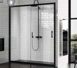 Kabina prysznicowa Zephyros A, 97-100 cm, drzwi przesuwne, wejście z narożnika, profil srebrny