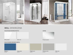 KABINA MASAŻOWO-PAROWA Z BATERIĄ TERMOSTATYCZNĄ Novellini SKILL DUAL 160X97 CM, ściany wewnętrzne biały połysk