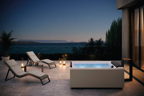 Wanna z hydromasażem Divina M Outdoor SPA Standard Novellini, 190x140x75 cm