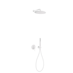 Kompletny system prysznicowy podtynkowy z deszczownicą okrągłą 30 cm Study Exclusive, biały mat