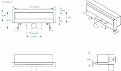 Odpływ liniowy ścienny wall 80 cm, do wypełnienia płytką, niski syfon 52 mm