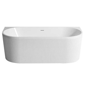 Ryflowana wanna wolnostojąca AQ-1045, 170X80X58 CM, BIAŁO-CZARNA