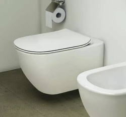 Misa WC Tesi wisząca bezrantowa z deską wolnoopadającą, 53,5x36,5 cm, biały połysk