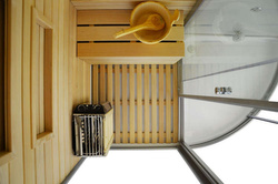 Kabino-sauna sucho-parowa z funkcją hydromasażu AQ-751, 180x110x223cm, biała, prawa