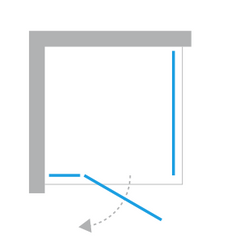 Kabina prysznicowa prostokątna Avexa Gold 90x110x200 cm, profil złoty.