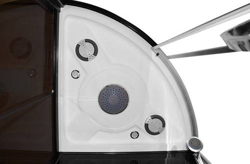 Kabino-sauna sucho-parowa z funkcją hydromasażu AQ-751, 180x110x223cm, czarna, lewa