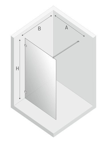 Kabina prysznicowa walk-in Avexa Gold 140x200 cm, szkło 6 mm, profil złoty.