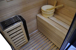 Kabino-sauna sucho-parowa z funkcją hydromasażu AQ-752, 180x110x223cm, czarna, lewa